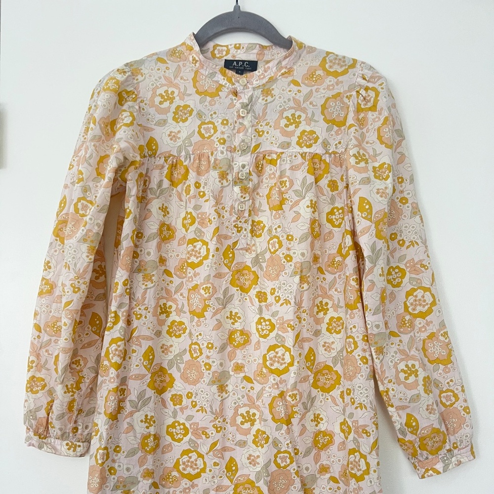 A.P.C floral long sleeve dress